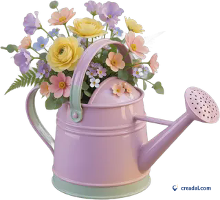 Regador pastel com flores