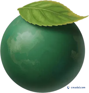 Green planet with leaf