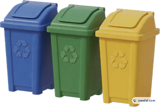 Three Recycling Bins