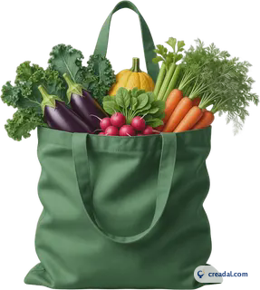 Green reusable shopping bag