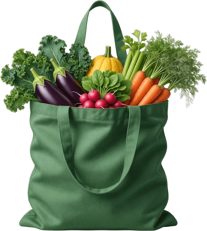 Green reusable shopping bag
