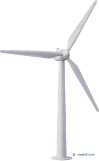 Wind turbine on hill