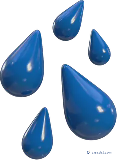 خمس قطرات مطر زرقاء