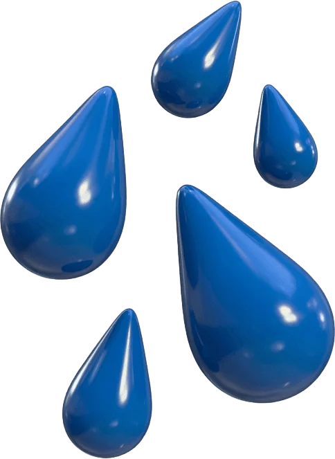 五つの青い雨粒