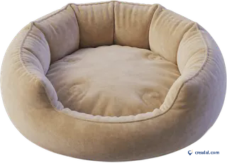 Rundes beiges Katzenbett