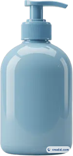 Pastellblaue Tiershampooflasche