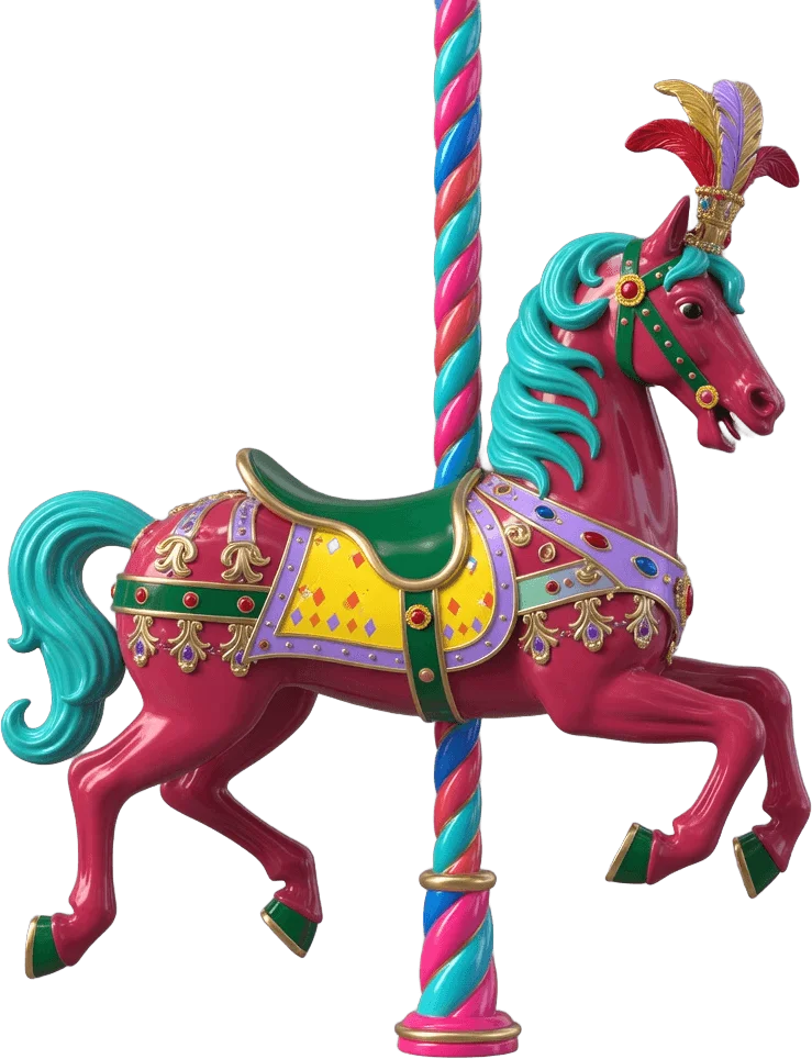 Colourful carousel horse