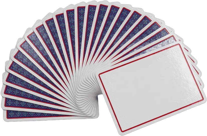 Blank playing card fan