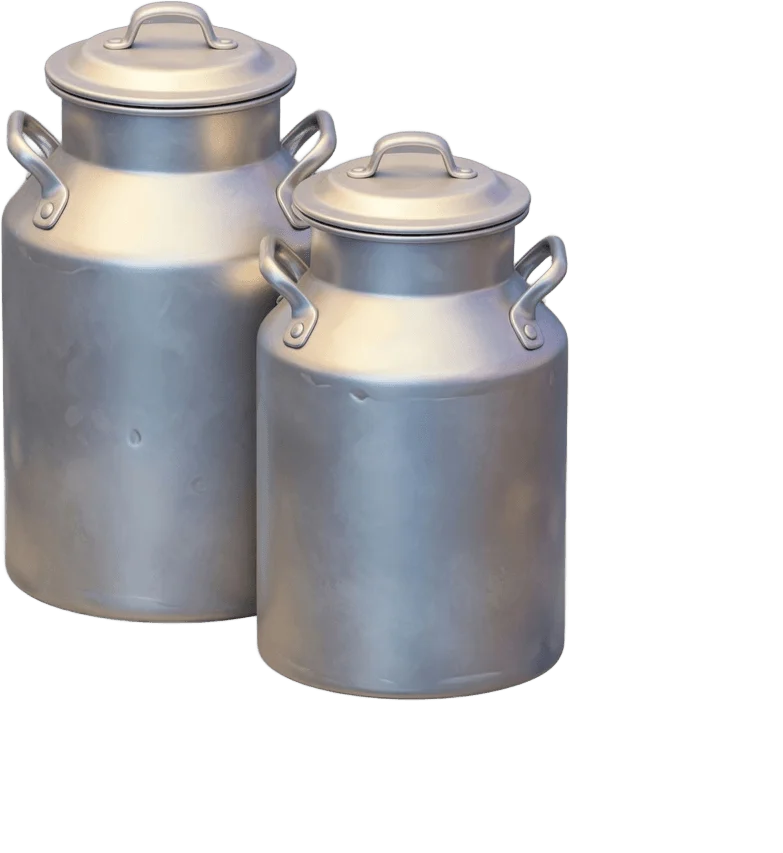 Two Steel Milk Cans