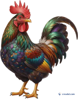 Coq de ferme coloré