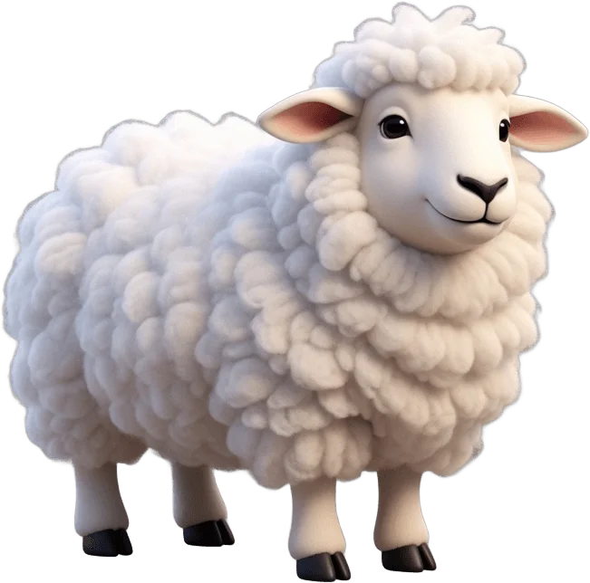Fluffy White Sheep