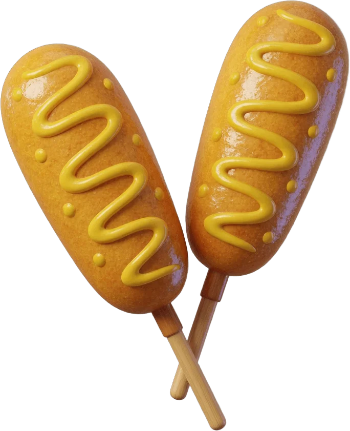 Corn dogs com mostarda
