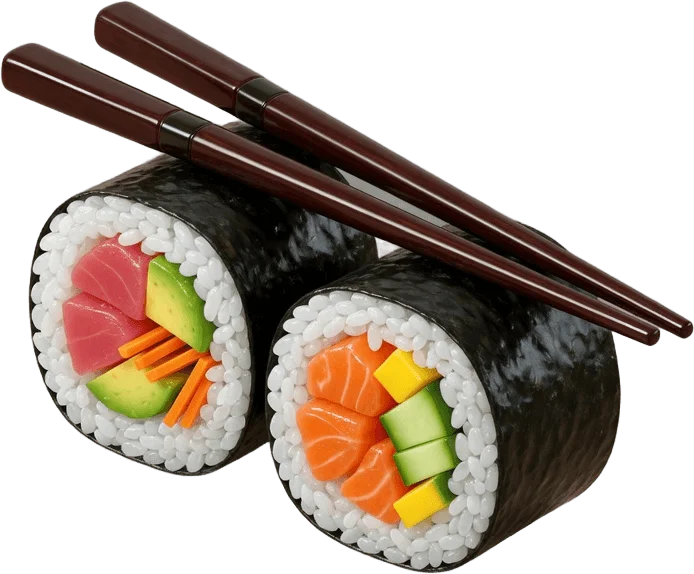 Dois Rolos de Sushi