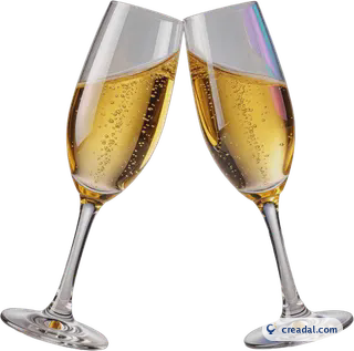 Clinking champagne glasses