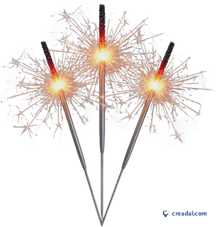 Three Lit Sparklers