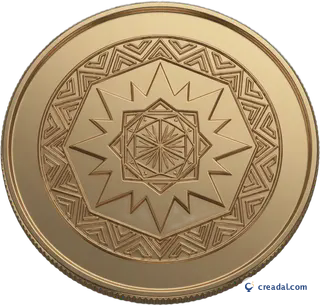 Pièce crypto dorée