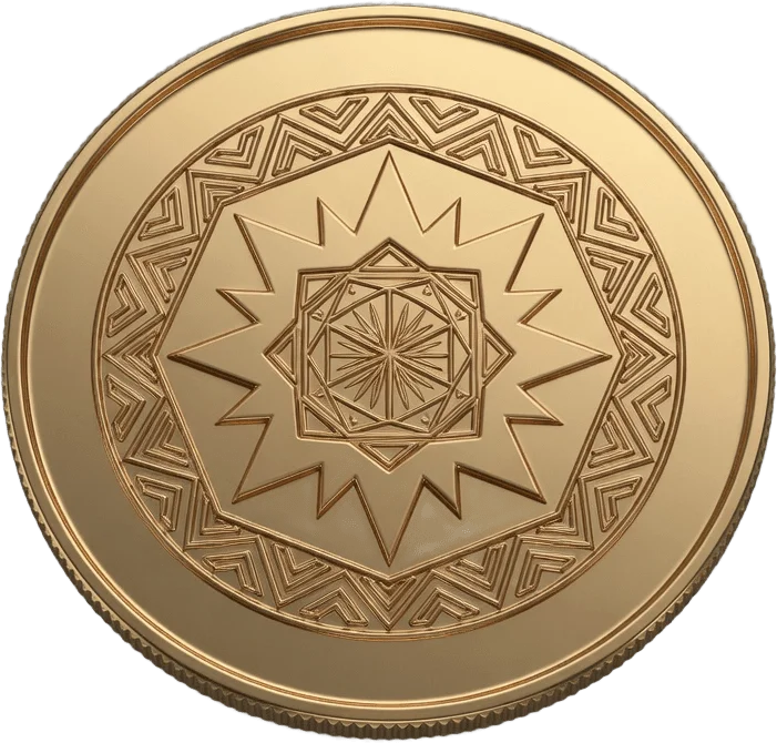 Moeda cripto dourada
