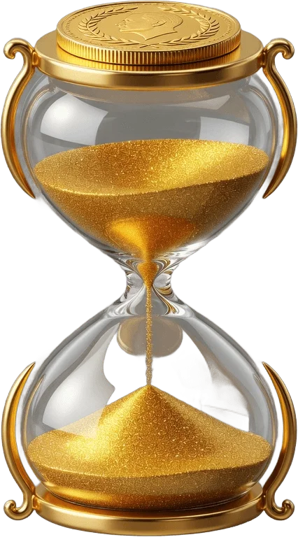 Sablier à pièce d'or