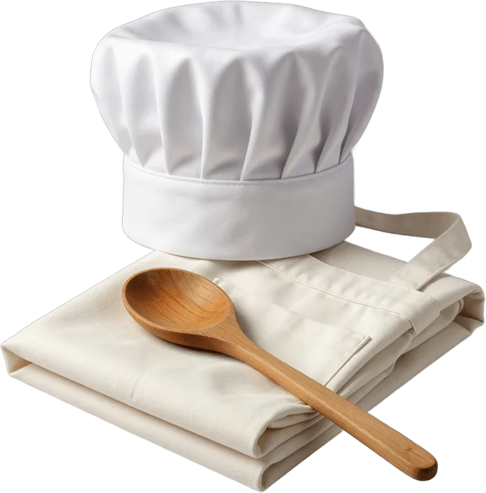 Baker hat and apron