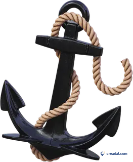 Black boat anchor