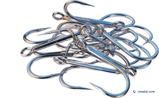Shiny fishing hooks