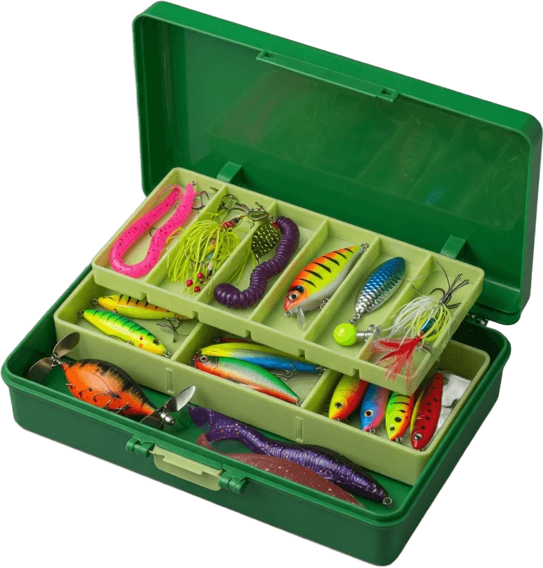 Open green tackle box