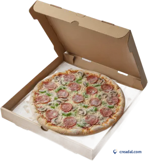 Open frozen pizza box