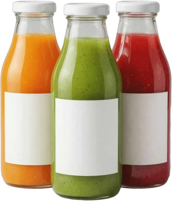 Three Juice Bottles