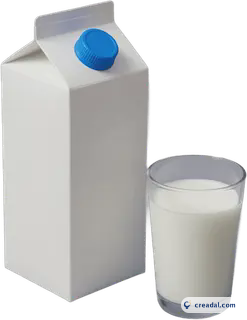 Milk carton and glass
