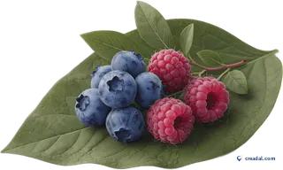 Wild Berries on Leaf
