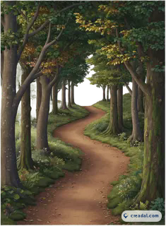 Winding forest path