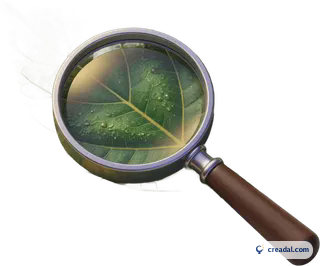 Magnifier over Leaf