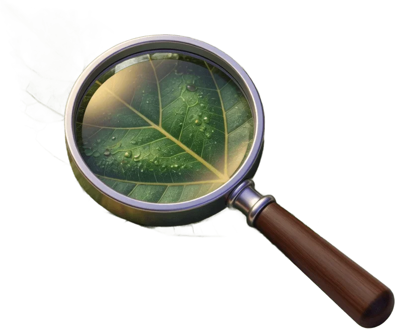 Magnifier over Leaf