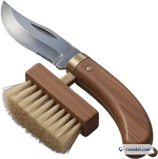 Mushroom Knife with Brush