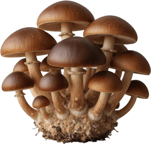 Grappe de champignons bruns