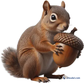 Squirrel Holding Acorn