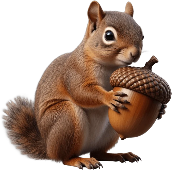 Squirrel Holding Acorn