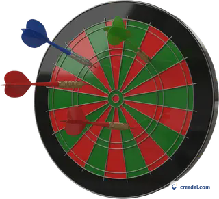 Dartboard with three darts