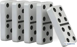 Falling White Domino Tiles