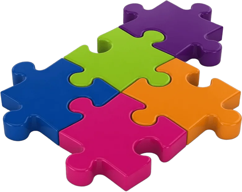 Colorful jigsaw pieces