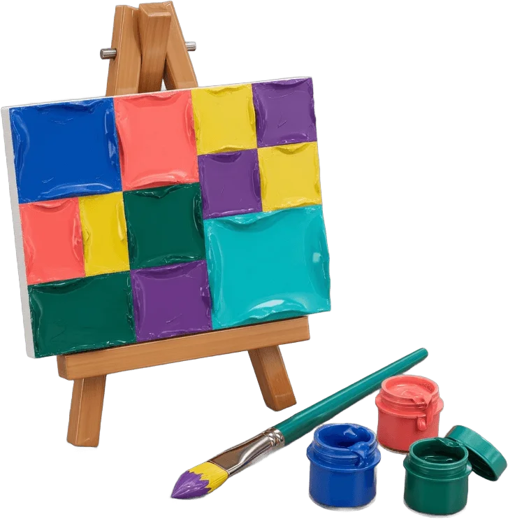 Tabletop easel painting
