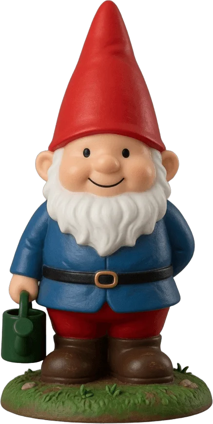 Nain de jardin souriant