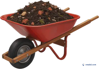 Red Wheelbarrow with Soil