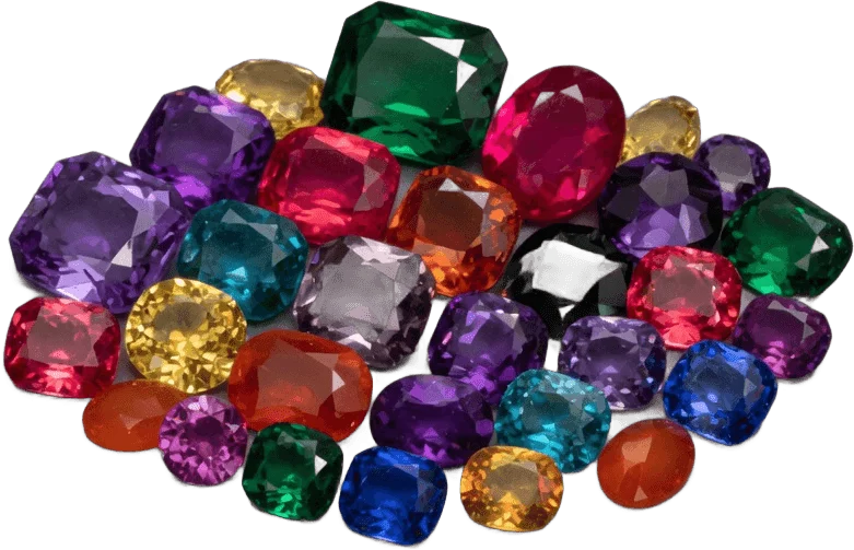 Loose coloured gemstones