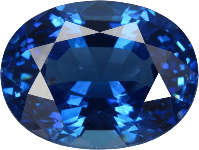 Saphir bleu taillé