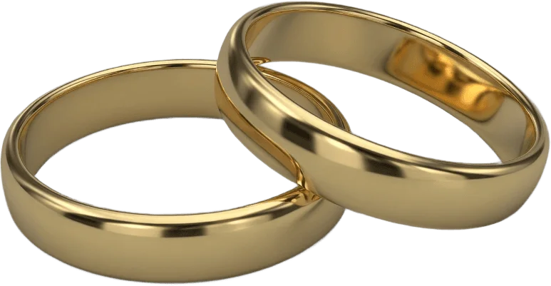 Schlichte goldene Eheringe