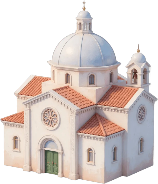 Église Blanche à Coupole