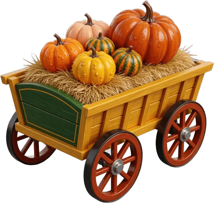 Charrette aux citrouilles