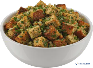 Schüssel mit Kräuterfüllung