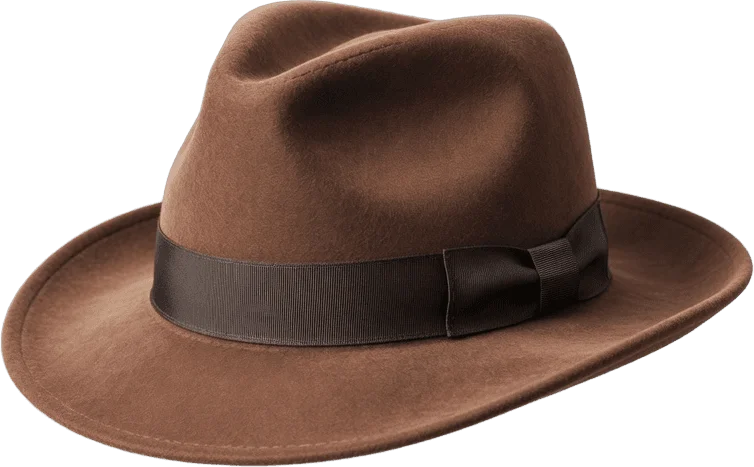 Fedora en feutre brun